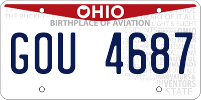 OH license plate GOU4687
