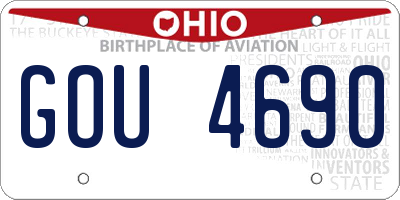 OH license plate GOU4690