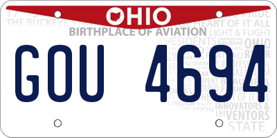 OH license plate GOU4694