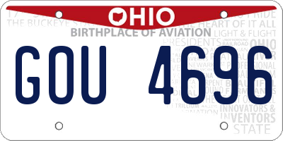 OH license plate GOU4696