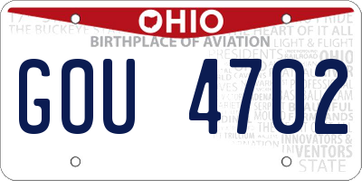 OH license plate GOU4702