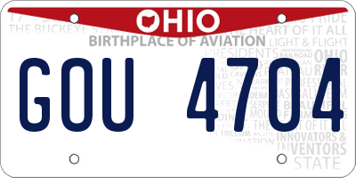 OH license plate GOU4704