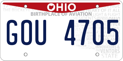 OH license plate GOU4705