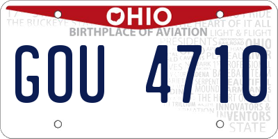 OH license plate GOU4710