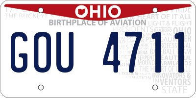 OH license plate GOU4711