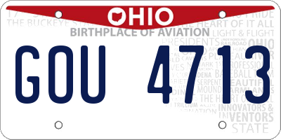 OH license plate GOU4713