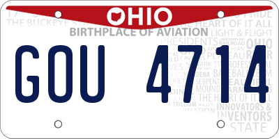 OH license plate GOU4714