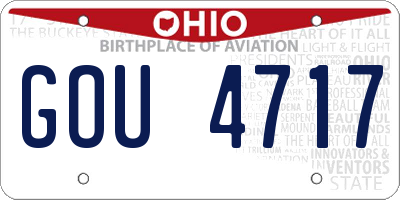 OH license plate GOU4717