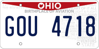 OH license plate GOU4718