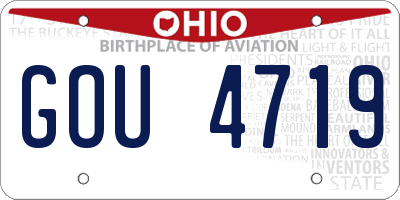 OH license plate GOU4719
