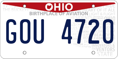 OH license plate GOU4720