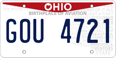 OH license plate GOU4721