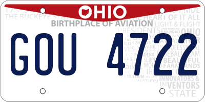 OH license plate GOU4722