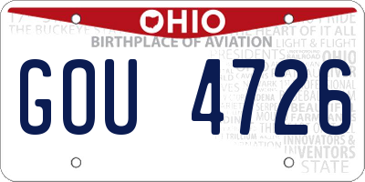 OH license plate GOU4726