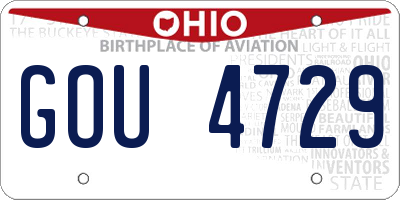 OH license plate GOU4729