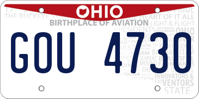 OH license plate GOU4730
