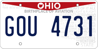 OH license plate GOU4731