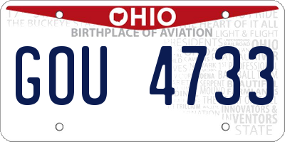 OH license plate GOU4733