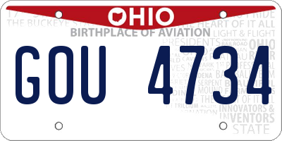 OH license plate GOU4734