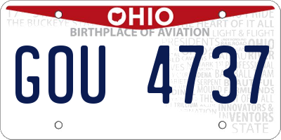OH license plate GOU4737