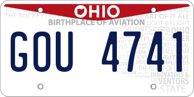 OH license plate GOU4741