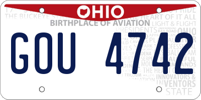 OH license plate GOU4742