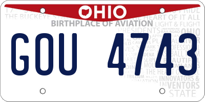 OH license plate GOU4743