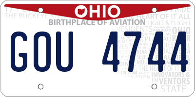 OH license plate GOU4744