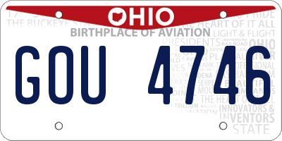 OH license plate GOU4746