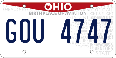 OH license plate GOU4747
