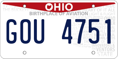 OH license plate GOU4751
