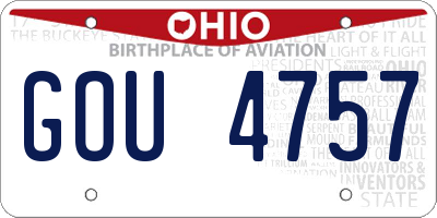 OH license plate GOU4757