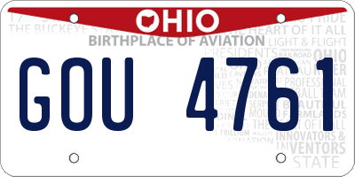 OH license plate GOU4761