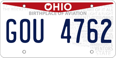 OH license plate GOU4762