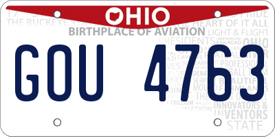 OH license plate GOU4763