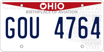OH license plate GOU4764