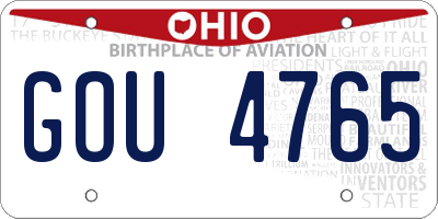 OH license plate GOU4765
