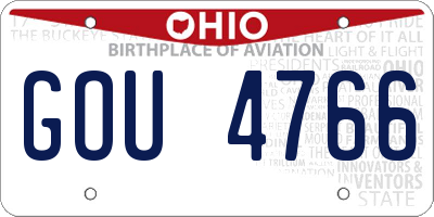 OH license plate GOU4766