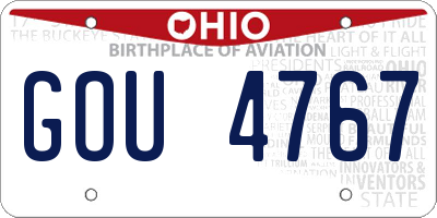 OH license plate GOU4767
