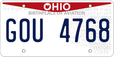 OH license plate GOU4768