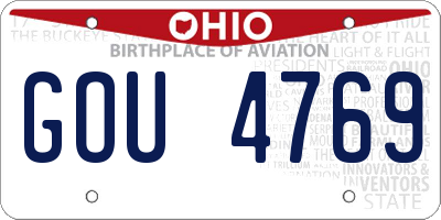 OH license plate GOU4769