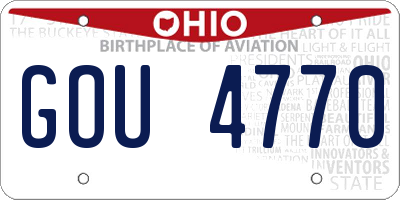 OH license plate GOU4770
