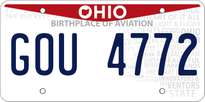 OH license plate GOU4772
