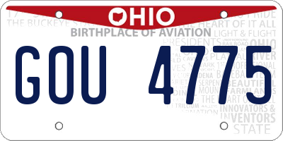 OH license plate GOU4775