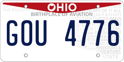 OH license plate GOU4776