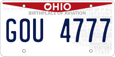 OH license plate GOU4777