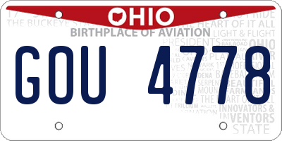 OH license plate GOU4778
