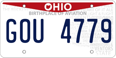 OH license plate GOU4779