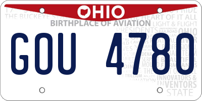 OH license plate GOU4780