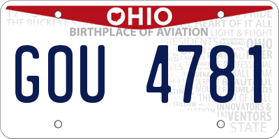 OH license plate GOU4781